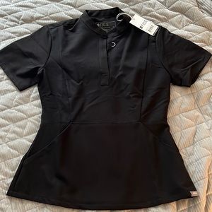 Figs Insiza Slim Mandarin Top XS NWT Black